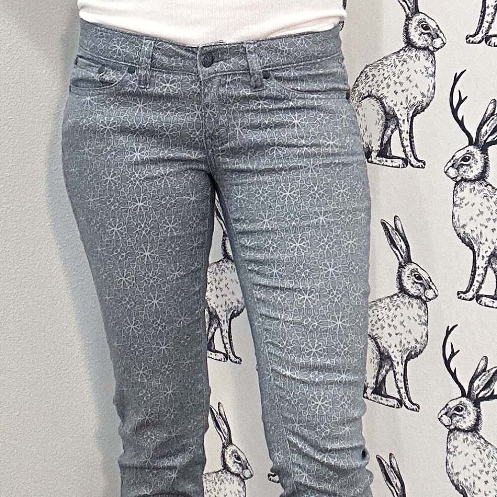 NWOT Women's Prana Kayla Stretch Printed Pants Jeans Gray Sz2/4